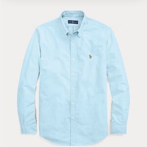 Ralph Lauren Men’s Iconic Oxford Shirt in Aegean Blue